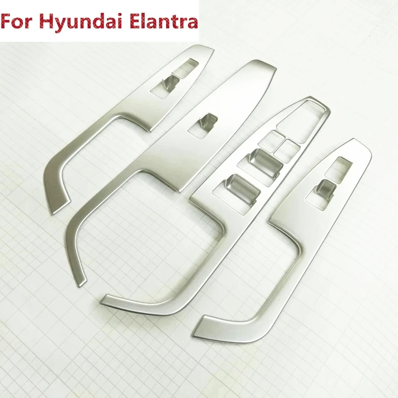 Для Hyundai Elantra 2016/Avante 2015 4 шт. хромированная Внутренняя дверь подлокотник крышка