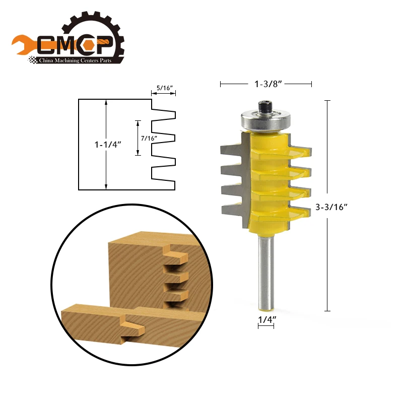 

1pc Shank Diameter 1/4" Tongue and Groove Router Bit Set Wood Milling Cutter
