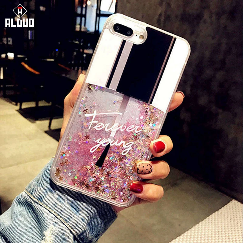 

ALANGDUO Nail Polish Phone Cases 6 7 For Iphone 6s 7 8 Plus Case Glitter Fashional Funda Coque For Iphone X Xs Max Xr Back Cover