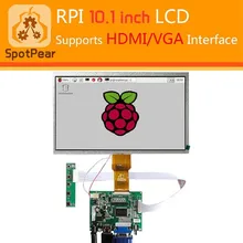 10,1 дюймов ЖК-дисплей для Raspberry Pi 2/3/4B Режим B, 1024x600 HD ЖК-дисплей монитор Дисплей HDMI, VGA, AV Raspberry Pi banana pi с клавишной панелью