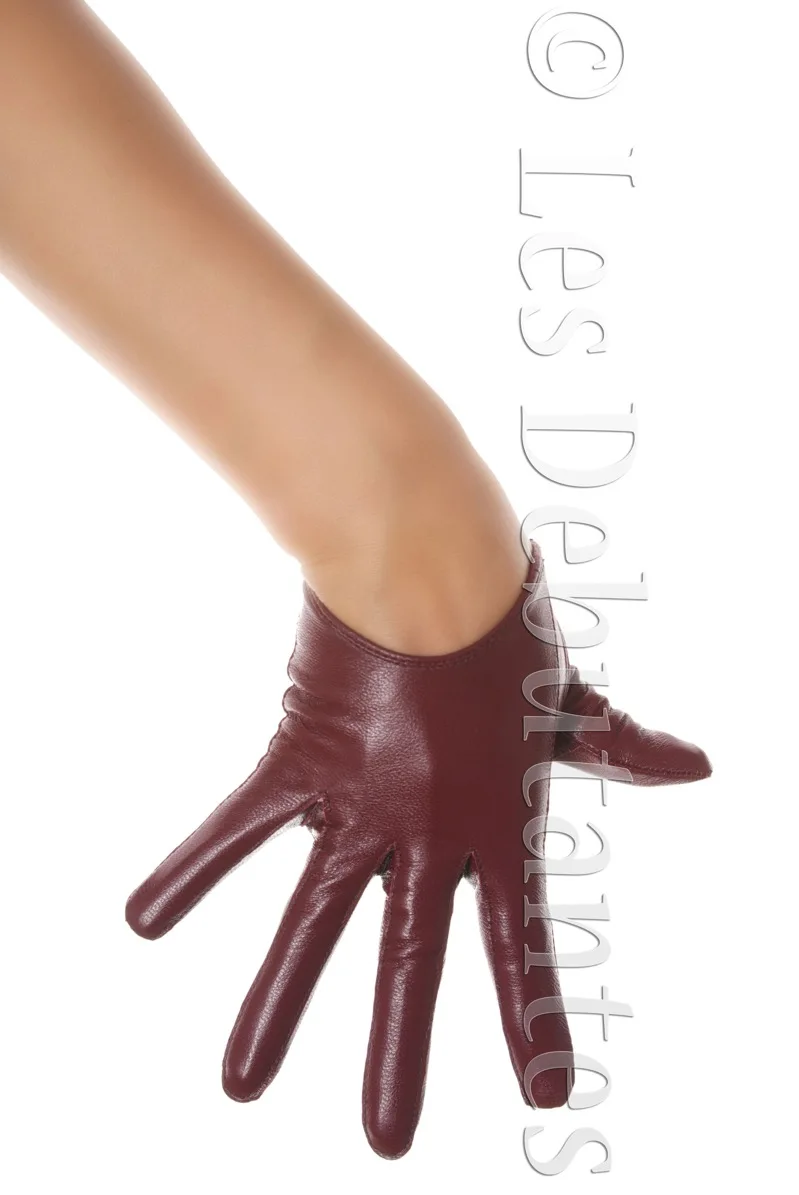 BURGUNDY SLIM FIT LEATHER GLOVES