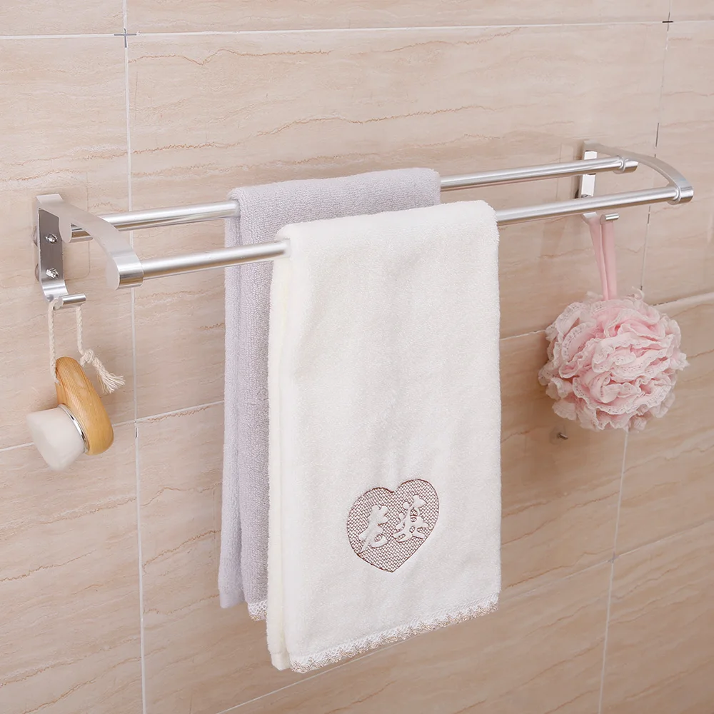 Frap Silver simple Towel Bar Holder chrome Finished Bathroom Accessories Stainless steel pole | Дом и сад
