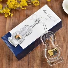 Laxury Мелодия для Алиса акриловые Музыкальная шкатулка прозрачный музыкальный Скрипки подарок модель 6.5*3.7*20.5 см с золотой музыкальный механизм