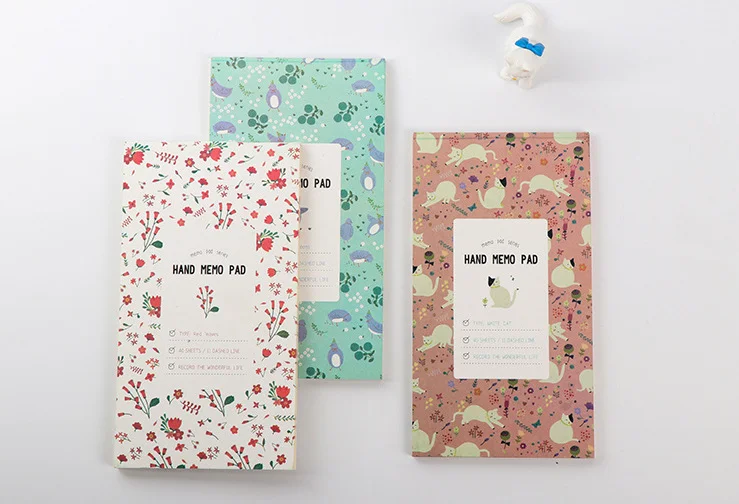 Милый блокнот с цветами для животных записная книжка карманный портативный