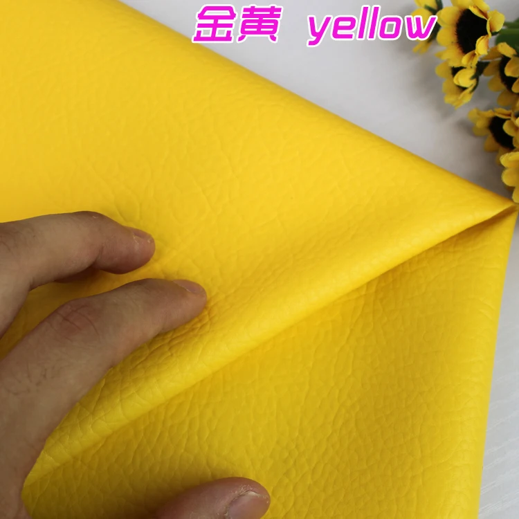 Yellow PU Leather Faux Leather Fabric Sewing Synthetic Leather Diy Bag