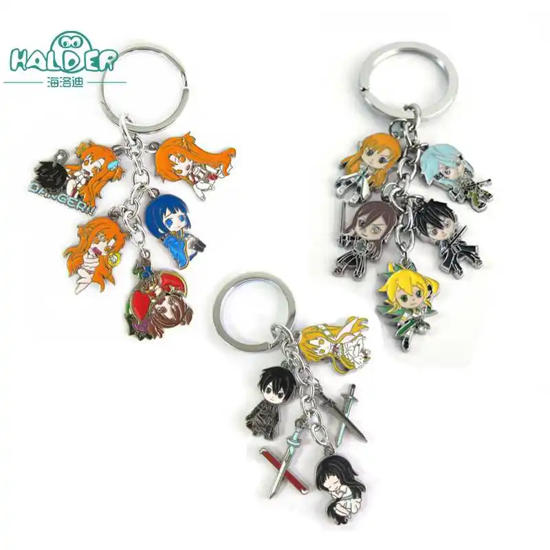 

Halder Sword Art Online Figure Character Keychain Phone Gadget Decoration Anime Stylish Zinc Alloy Metal Design Key Chain