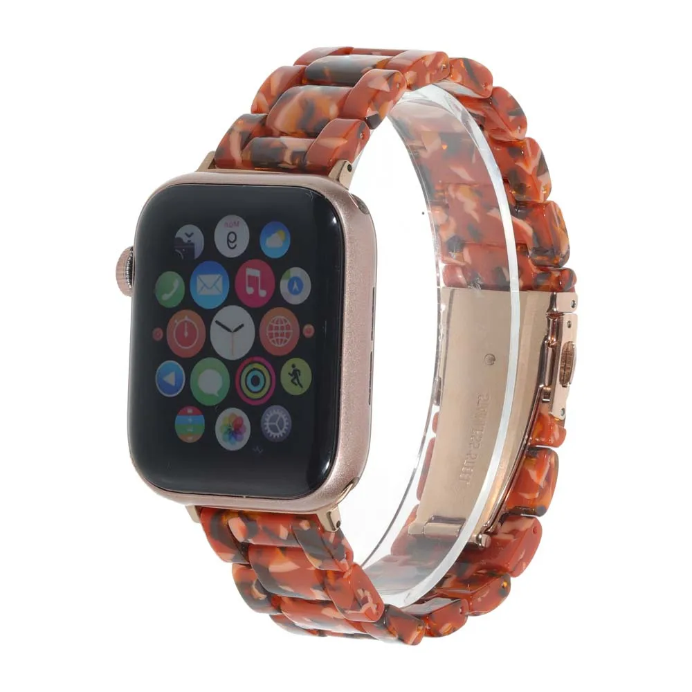 

Resin Watcband Strap for Apple Watch 4 44/40/38/42mm Bracelet for iwatch Band Series 4 3 2 1 Ceramic Clock Belt Accessoreis