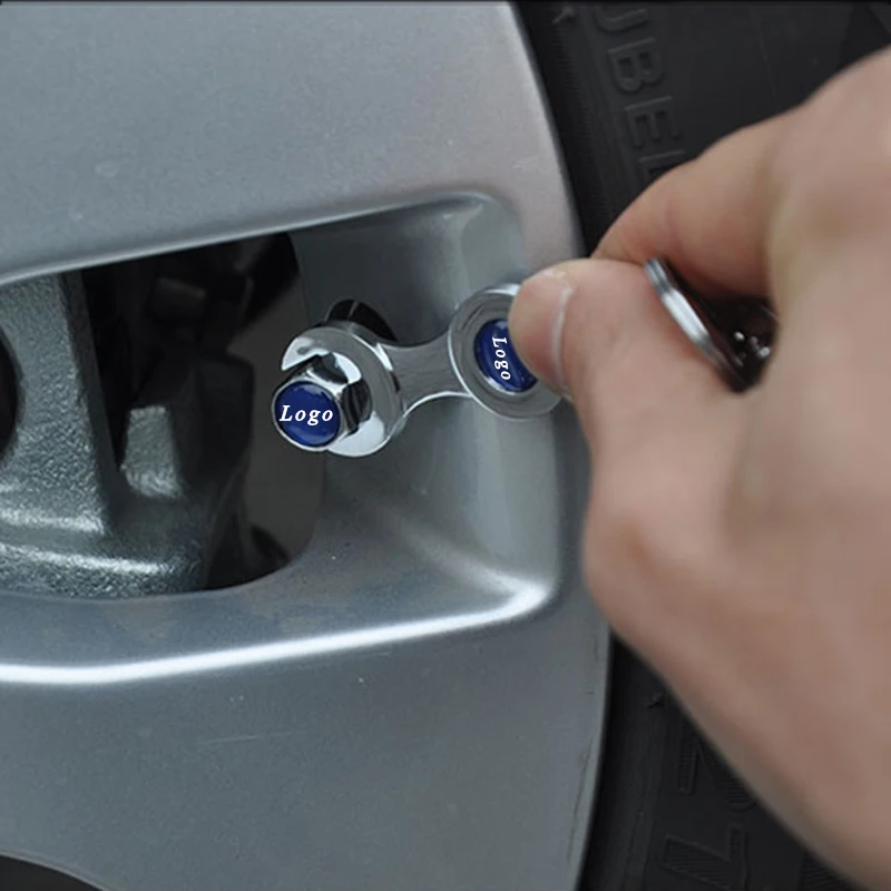 Автомобильный Стайлинг Колеса Стволовые крышки авто шины колпачки клапана с гаечным ключом брелок для логотип голова Волка для Ford Mustang Dodge ram Jaguar XF
