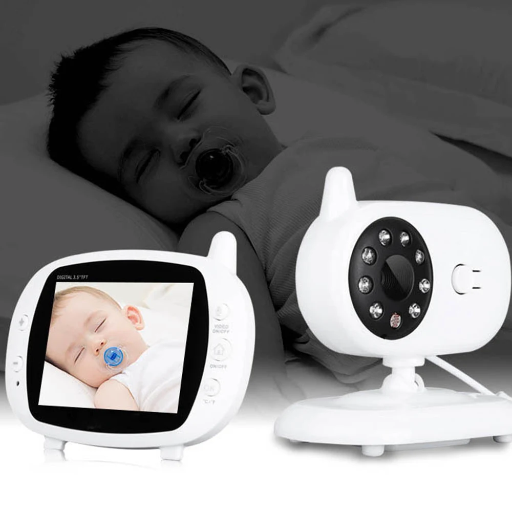

3.5 Inch LCD Wireless Video Baby Monitor Night Vision Temperature Monitoring High Resolution Baby Nanny Security Camera Two-way