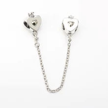 925 пробы Серебряная безопасная цепочка из бисера Корона в форме сердца очаровательные бусины подходят к Европейскому браслету ювелирные изделия