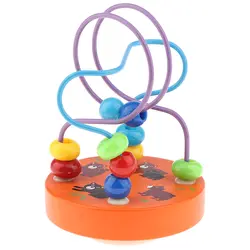 Разноцветная деревянная бусина лабиринт, горки развивающий куб детские математические игрушки подсчет круг счеты провода детские вокруг