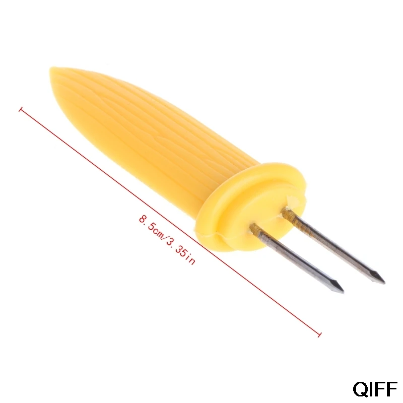 Нержавеющей стали Кукуруза в початках держатели шампуры вилки барбекю еда желтые палочки May06