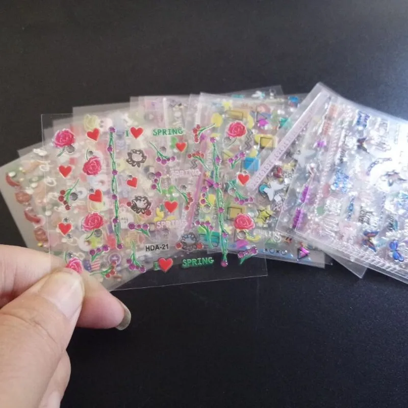 

30 Pcs 3D Nail Sticker Flower Theme Mixed Butterfly/Fruit/Diamond/Lips Pattern Image Tips Nail DIY Decoration Sticker Decal NL41