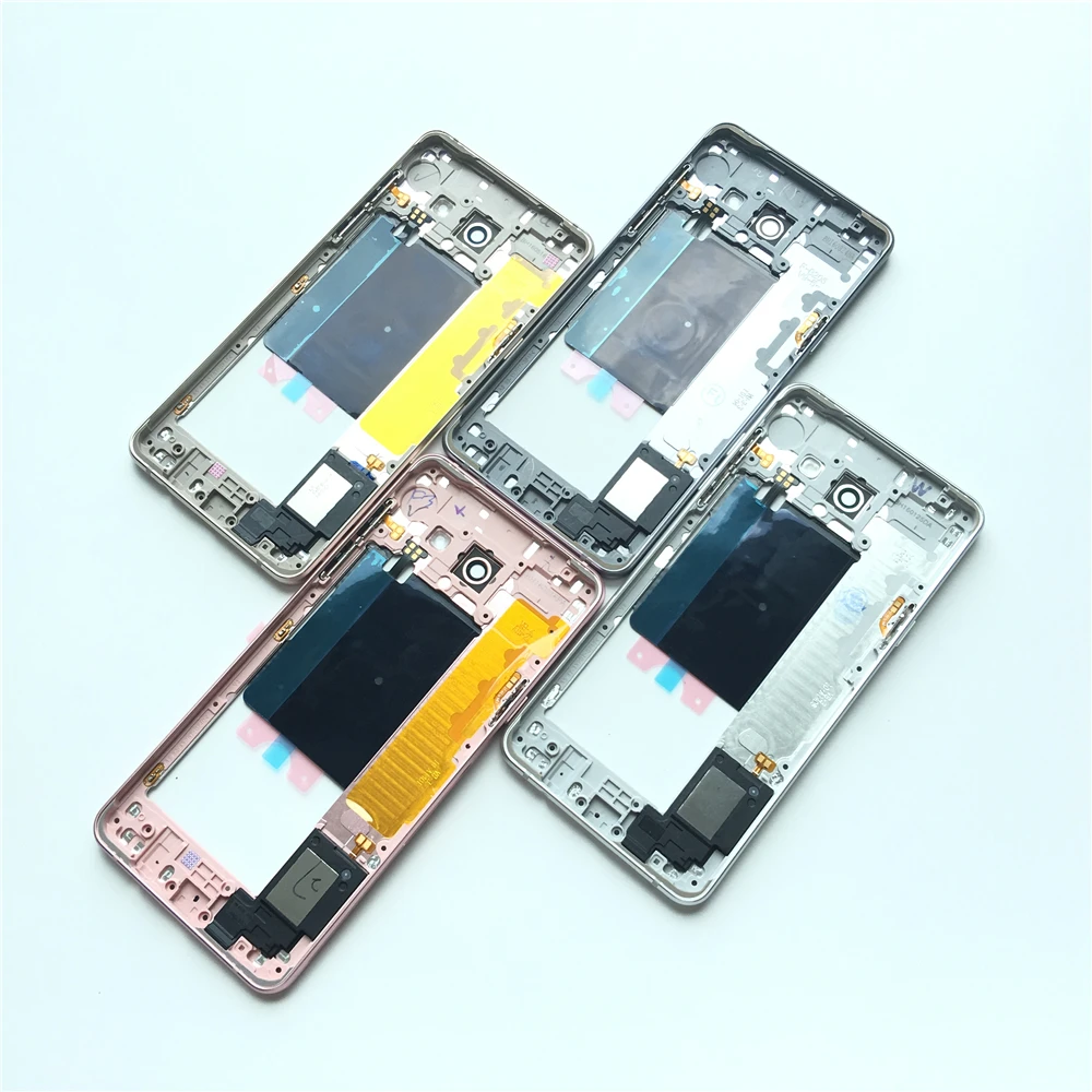 Для Samsung Galaxy A5 2016 рамка со средней пластиной корпус Боковая кнопка стекло