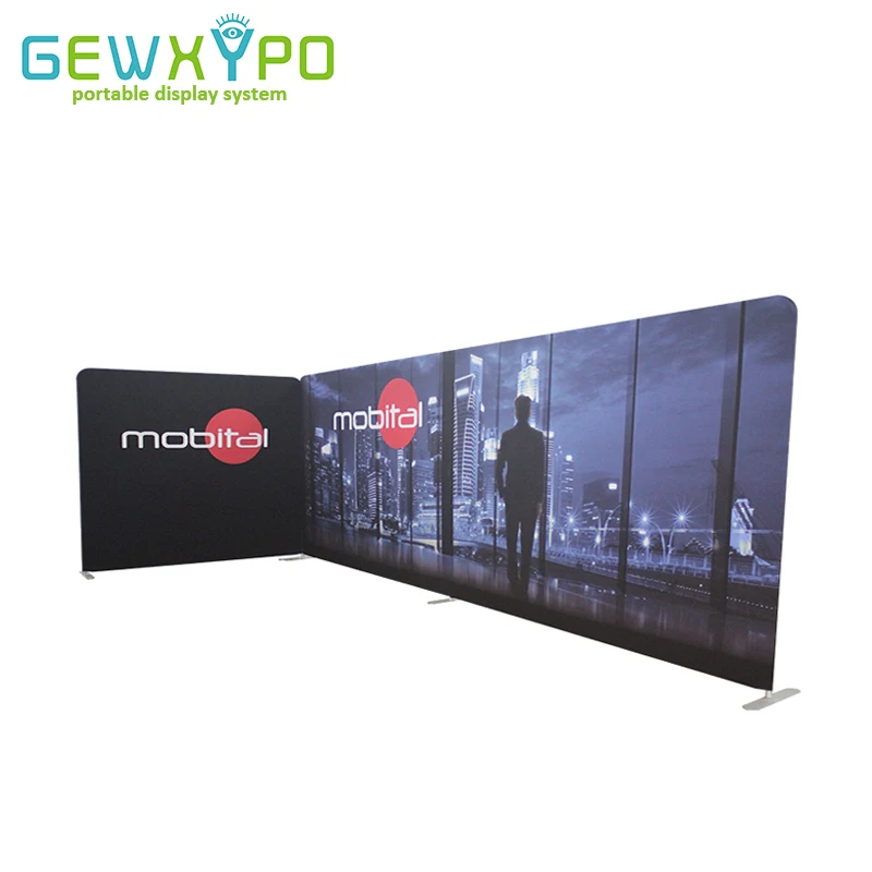 

600X300cm Booth Size Exhibition Portable Tension Fabric Backwall Display Stand With Advertising Printed Banner(Optional)