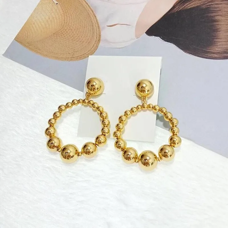 

2018 Amybaby Luxury Fashion Golden Pearls Womens Drop Earring Jewelry For Party