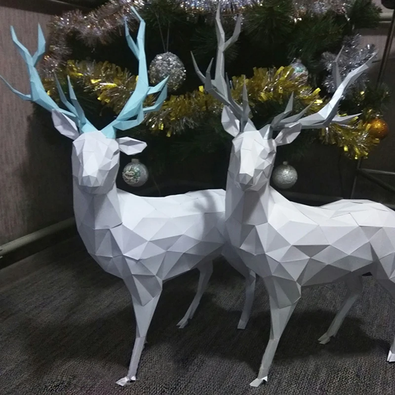 3D бумажная модель креативный олень бумажное ремесло Животное украшение дома паззлы Развивающие DIY игрушки подарок на день рождения для детей