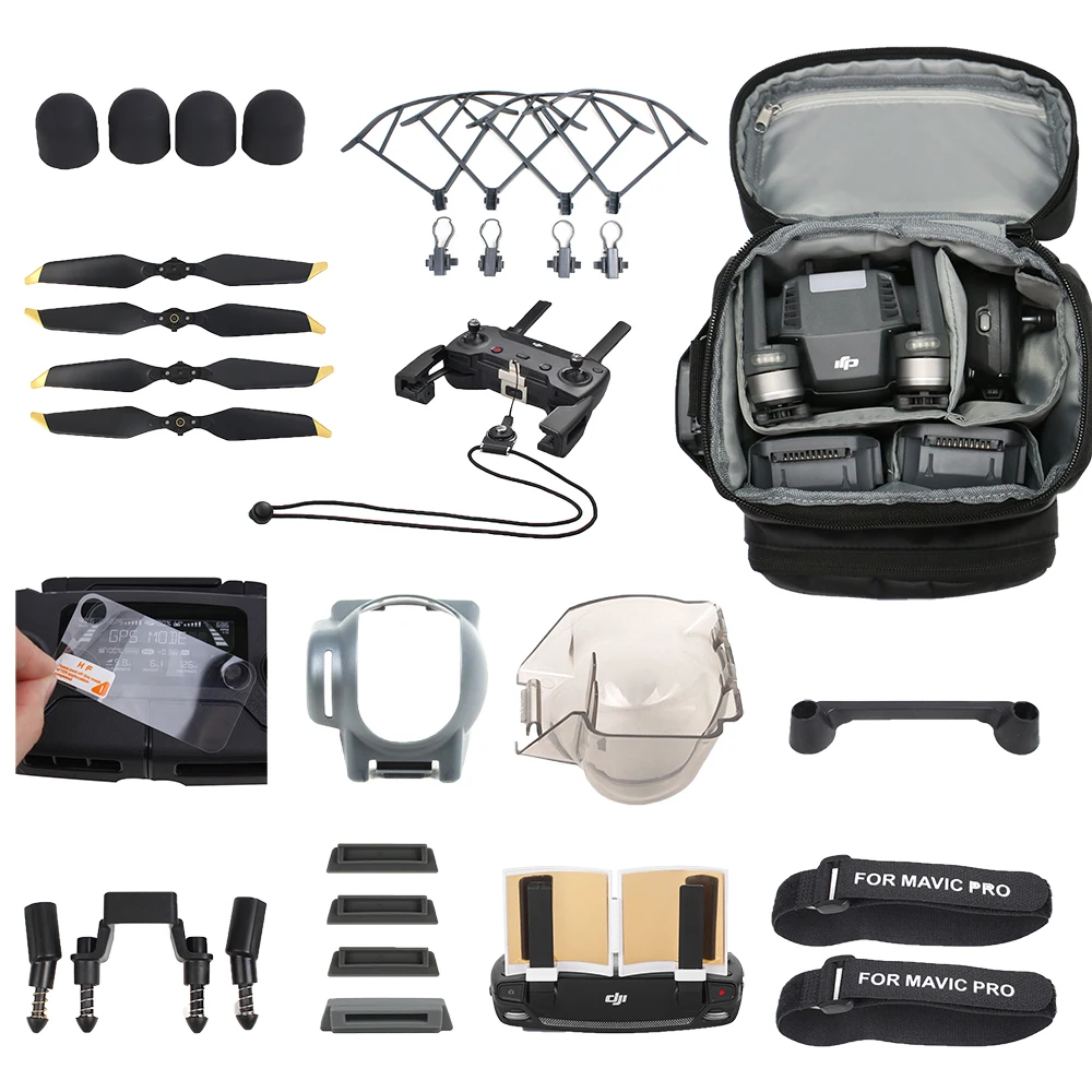 

Mavic Drone Accessories Kits for DJI Mavic Pro Case Propeller Guard Camera Cover Controller Strap Landing Gear Legs Set
