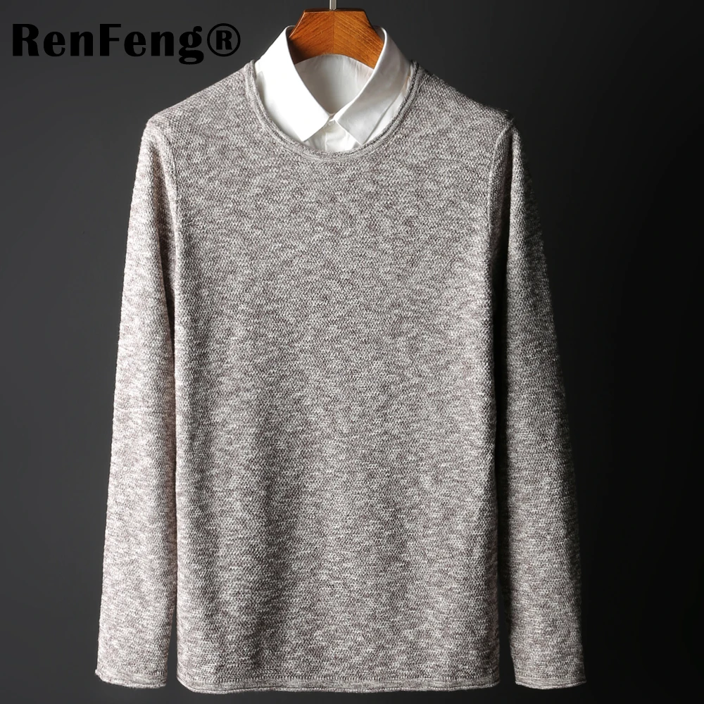 Men's Black O-neck Sweater Men's Tide Winter Fashion loose handsome oversize sweater men's thick knitted jumpers sweter mujer (4)