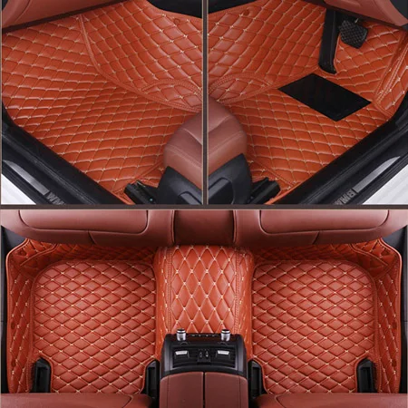 RKAC Custon подходит правый руль автомобиля коврики для Volkswagen Golf 4/5/6/7 MK4 MK5 MK6 выполнены по индивидуальному заказу Авто 3D ковры коврики - Название цвета: brown colors