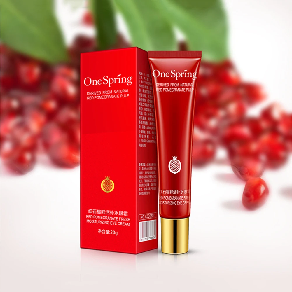 

2018 20 ML Spring Red Pomegranate Fresh Hydrating Eye Cream To Dilute Eye Lines Dark Circles Eye Essence Tight Eye Area TSLM2
