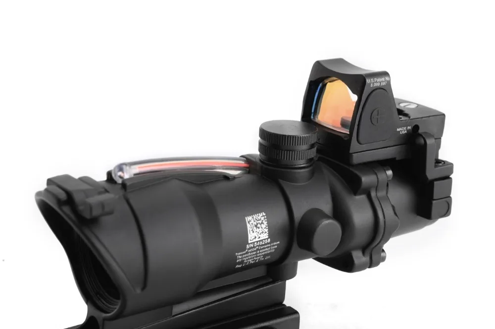 Magorui тактический охотничий прицел с красной точкой ACOG 4X32 оптический подсветкой