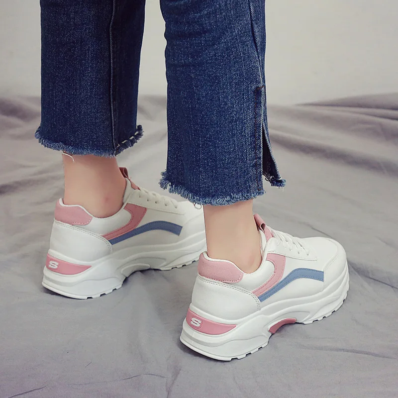 Женская Повседневная обувь из замши на платформе белые кроссовки Chaussure Femme весна