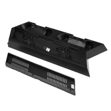 Вертикальный USB подставка контроллер Зарядное устройство с охлаждающим вентилятором для Игровые приставки 4 и тонкий мульти-функциональный 2 в 1 для PS4/PS4 тонкий