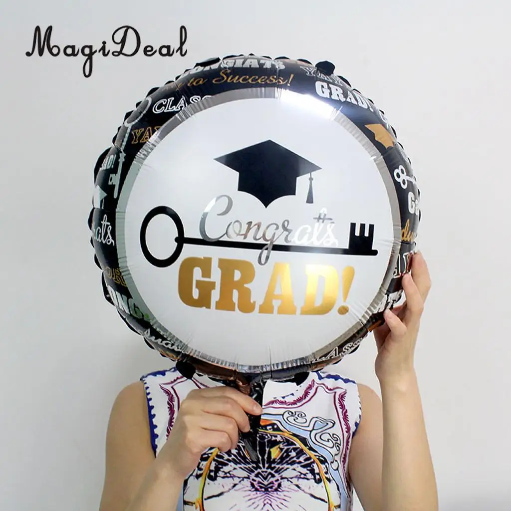 10pcs/Set Congrats Grad Cap Foil Balloon Graduation Celebration Party Decorations 18 Inch Photo Prop