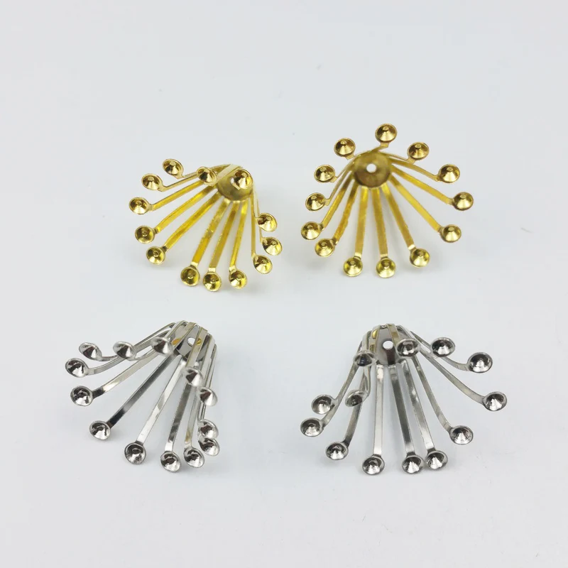 50pcs 15x22mm Filigree flower Wraps Metal Charms For Embellishment Scrapbook DIY Jewelry Craft ear accessories | Украшения и
