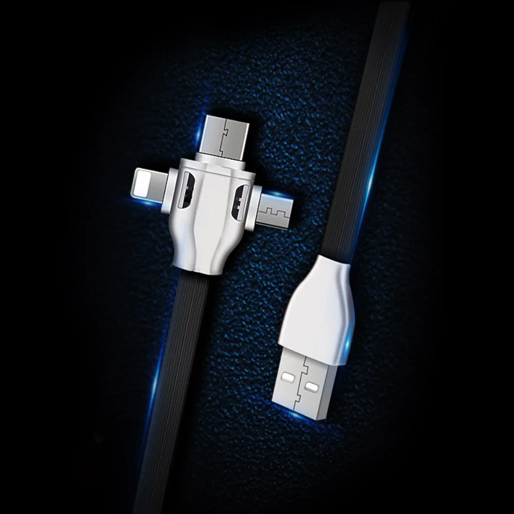 Зарядный кабель Micro usb type C осветительный провод для IPhone 8 7 Plus X XS samsung Android IOS Phone 3 в 1