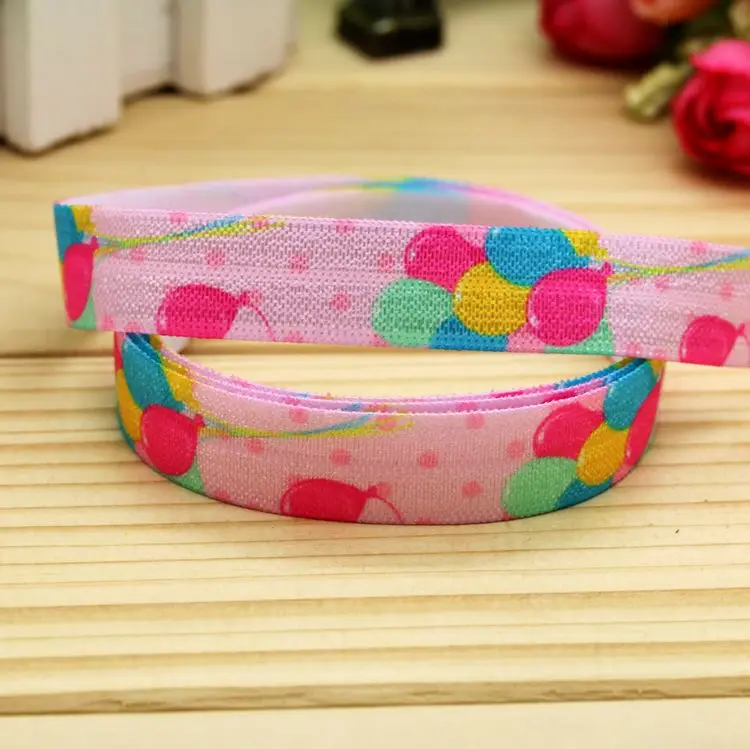 

5/8'' Free shipping Fold Elastic balloon printed headband headwear hairband diy decoration wholesale OEM H5313