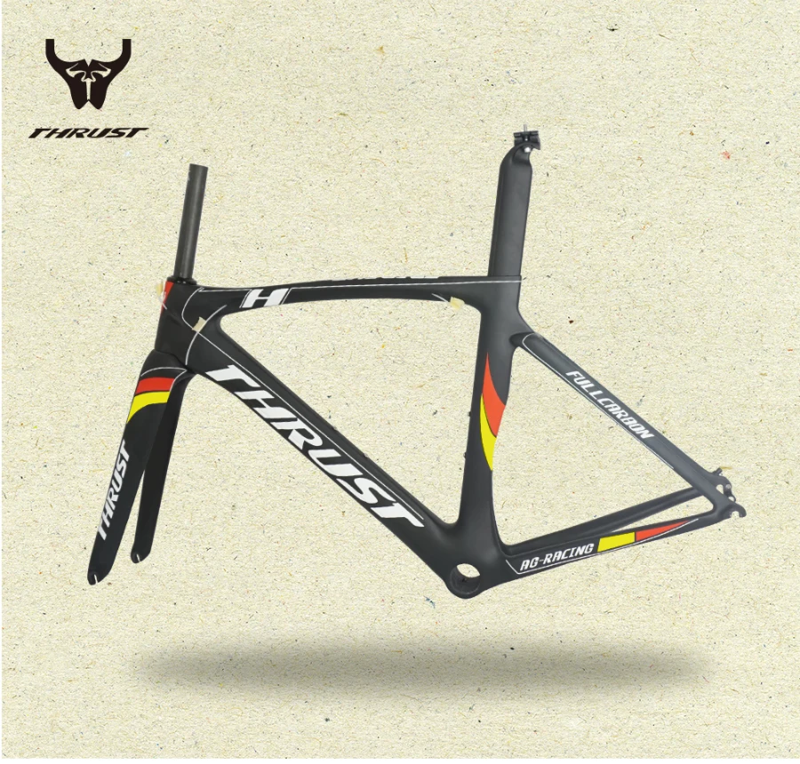 Perfect THRUST Carbon Road Frame Road Bike Frame Carbon Fiber T1000 Racing China Bicycle Frame V Brake 5