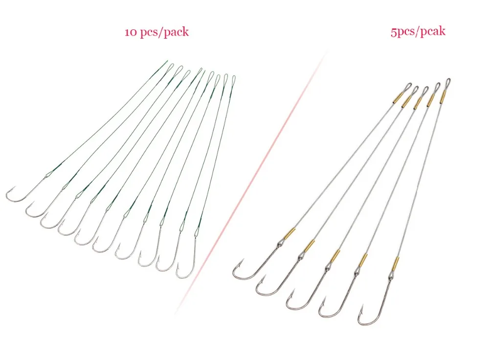 5/10 шт Анти-леска рыболовные поводки для собак Проволока из нержавеющей стали Лидер поводок для рыболовная свинцовая Core с одной главной балкой с крючком A34