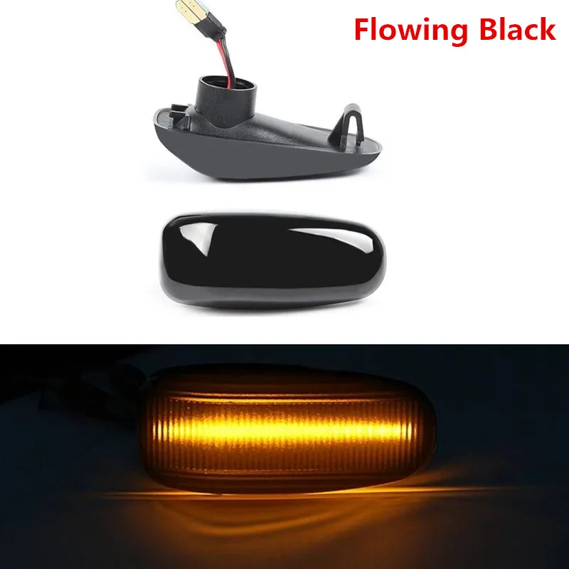 Flowing Black 1 пара светодиодный светильник для автомобиля с динамическим сигналом поворота, боковой светильник, ретранслятор, индикаторная лампа для MERCEDES VARIO W670 VITO W638 - Испускаемый цвет: Flowing Black
