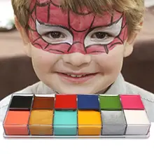 Палитра Картина для тела макияж картина маслом Искусство Хэллоуин вечерние Необычные 12 цветов Водонепроницаемый Косметический макияж флэш-тату