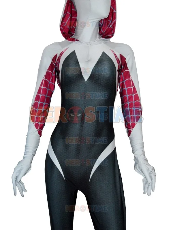 3D Print Spider Gwen Stacy Spandex Lycra Zentai Spiderman Costume for Halloween and Cosplay Party Hot Sale Free Shipping