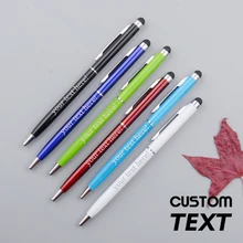 Ручная работа на заказ сенсорный экран многоцветная ручка для письма офисные принадлежности металлическая модная пользовательская шариковая ручка с текстовым именем
