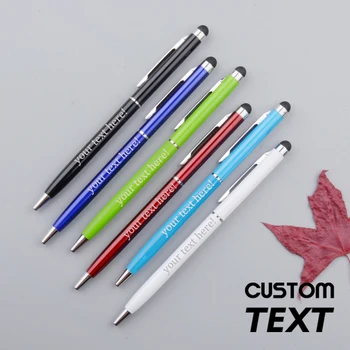 

Handmade Custom Order Touch Screen Multi Color Writing Pen Office Supplies Metal Fashion Custom Text Name Ballpoint Pen