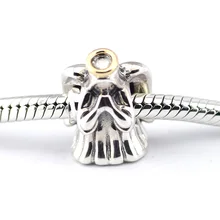 Joyería de Plata esterlina Del Grano Divinos Ángel con el Oro Plateado Pulsera Apta Del Encanto 2015 de Invierno Estilo de La Joyería DIY