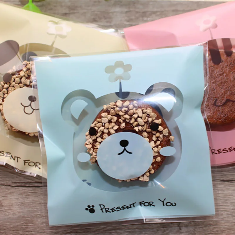 100Pcs Cartoon Animal Bear Dog Cat Gift Bag Cookie For Sweets Present Packing Favors Cake Packag Candy Party Goodie Wedding Bags