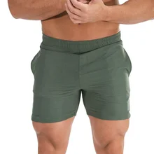 Летние мужские Бодибилдинг узкий шорты для спортзала Фитнес Спортивная одежда мужские шорты для кроссфита повседневные однотонные пляжные шорты