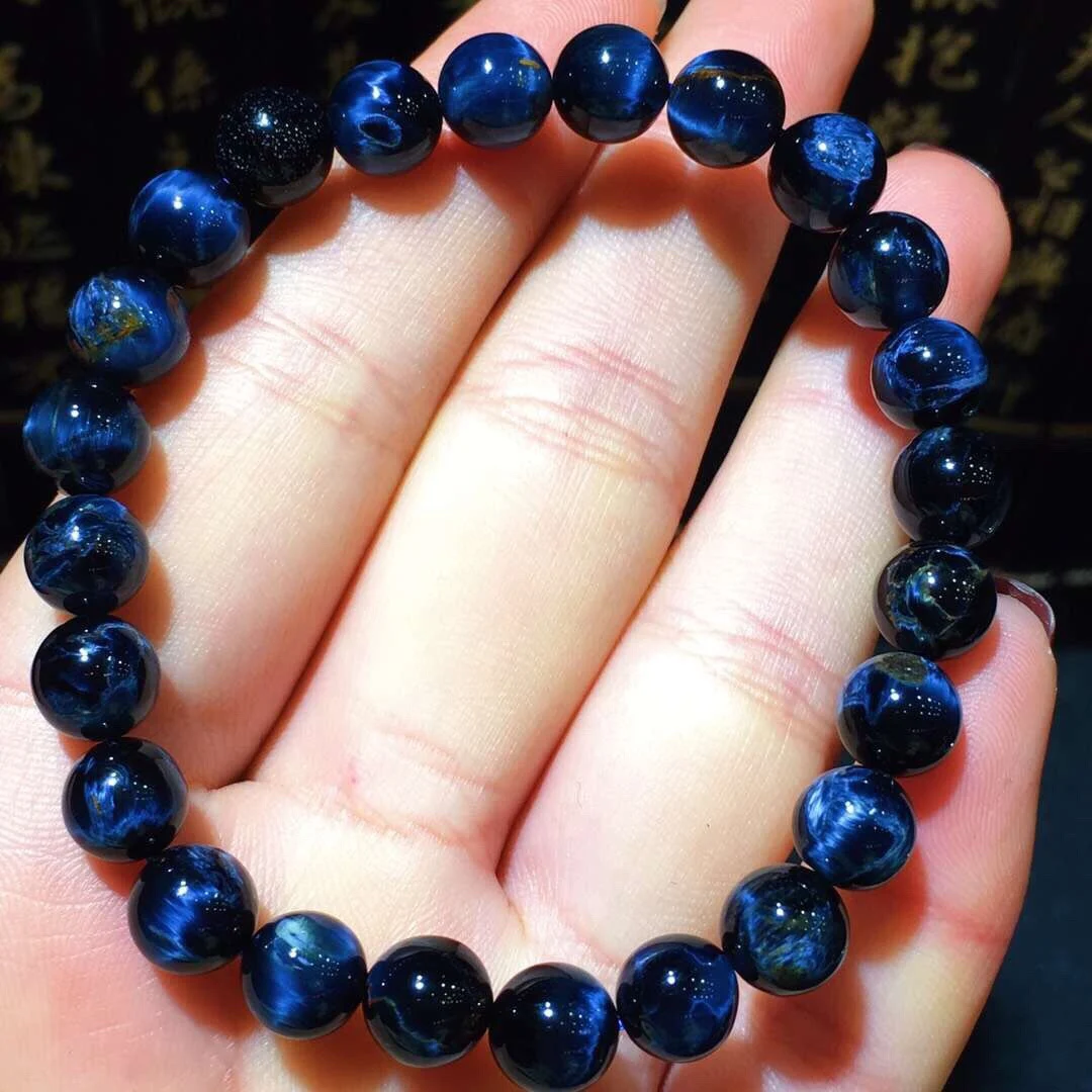 

100% 7.8mm Natural Namibia Pietersite Blue Yellow Beads Gemstone Round Bead Bracelets Man Women Drop Shipping B30541