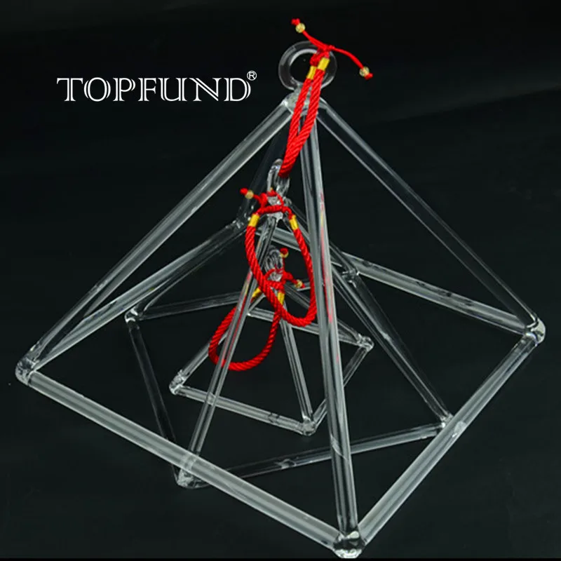 

TOPFUND 4''6'' 8'' 3 pcs of Clear Quartz Crystal Singing Pyramids