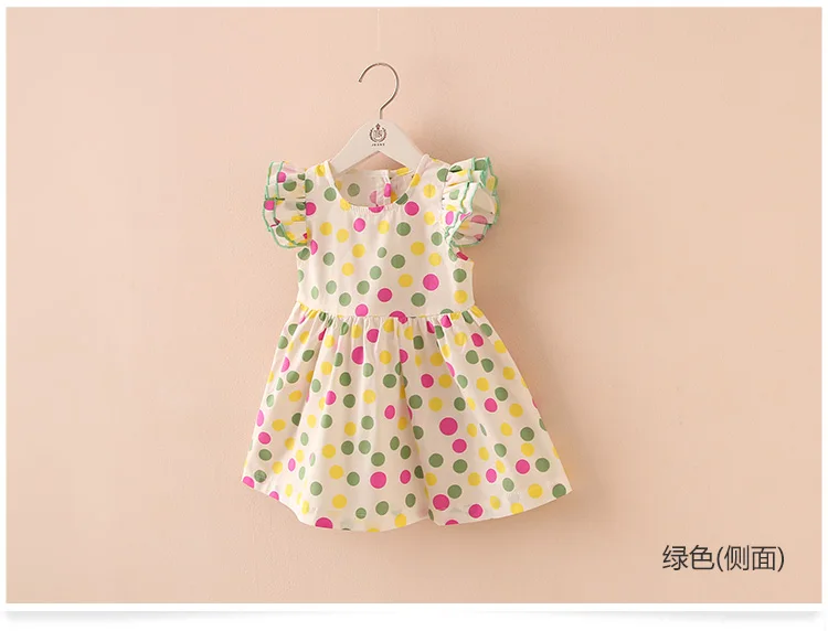 2018 Summer 2-10 Years Beautiful Pretty Sweet Children Baby Kids Pleat Short Fly Sleeve Party Prom Polka Dot Dresses For Girls (7)