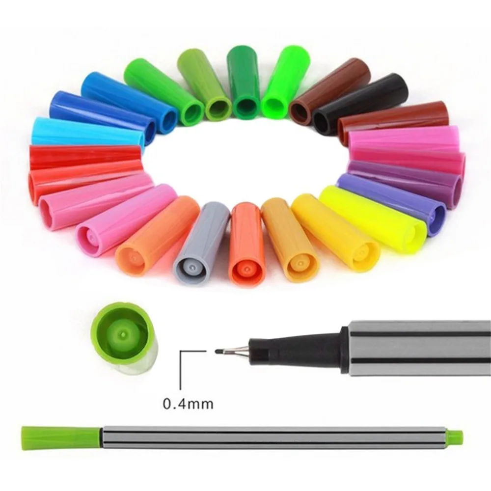 24 Colori Sottile Linea Disegno A Penna Manga Del Fumetto Pubblicit  Pro tazione di Cancelleria Ufficio Scolastico Forniture Art Marker Penne Gel Penne