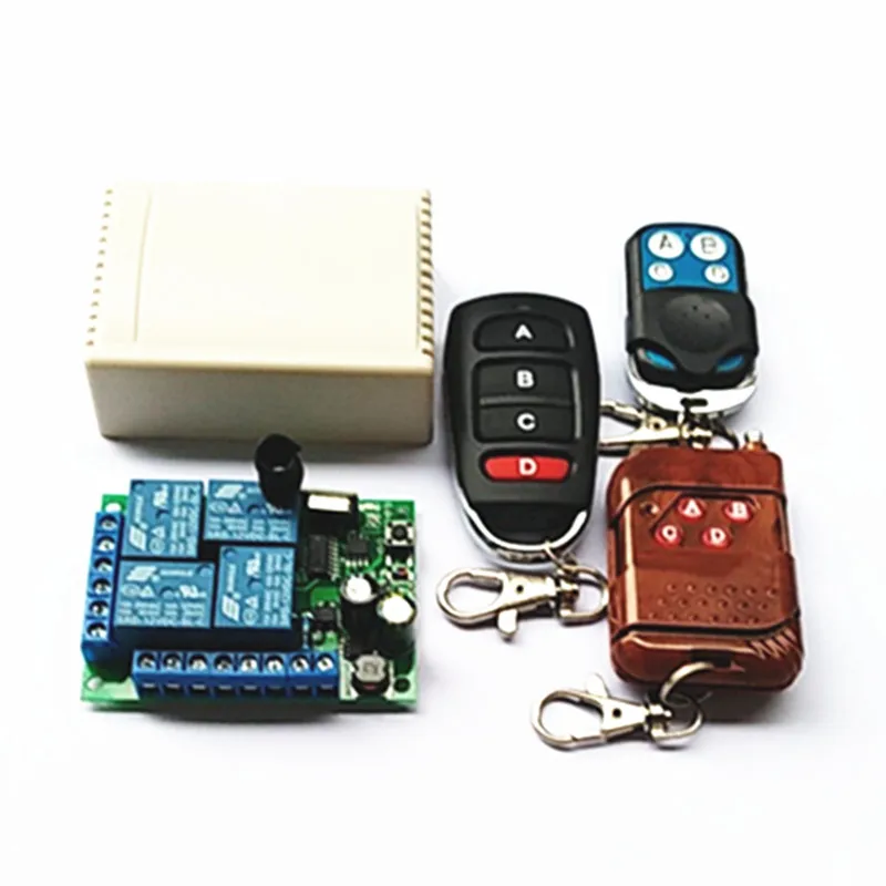 

433Mhz universal wireless remote control switch AC220V 4-channel relay receiving module and 4-channel multi-model RF remote cont