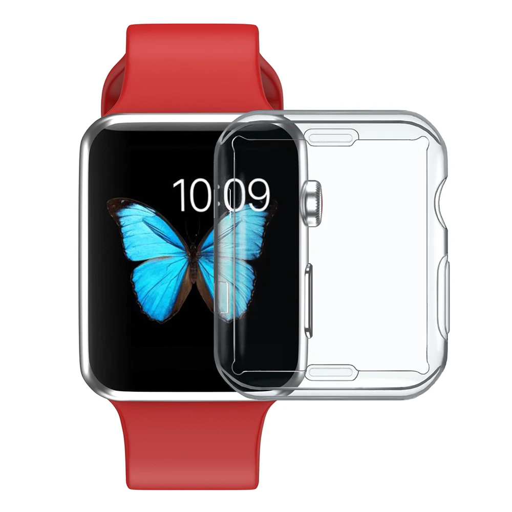 Чехол для смарт-часов Apple Watch 4 3 2 1 38 мм 42 360 встроенный прозрачный защитный чехол из