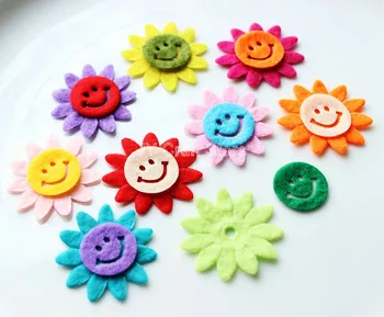 

Set of 1000pcs 18-35mm Non-woven Flower Smile face Mixed Shape Felt Appliques for DIY Sewing Supplies Craft Accessories