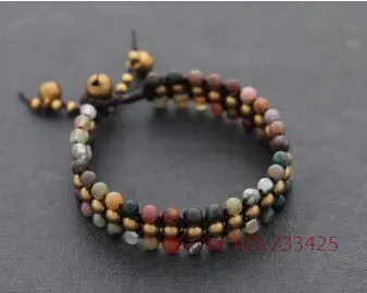 Fancy Beaded Band Bracelet Bangles Handmade Woven Wax Cord Fancy Beaded Band Bracelet Bangles Handmade Woven Wax Cord Thai Style Br Bell Closure